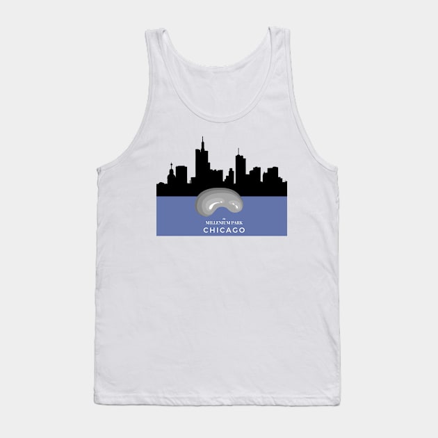 Chicago - The Millenium Park Tank Top by DW Arts Design